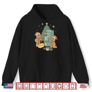 Hoodie Hvac Gingerbread Christmas Technician Construction Worker Shirt