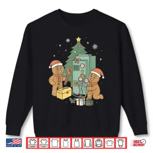 Sweatshirt Hvac Gingerbread Christmas Technician Construction Worker Shirt