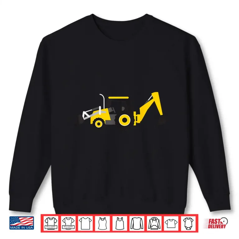 Sweatshirt Little Worker Construction Yellow Backhoe Tractor Shirt