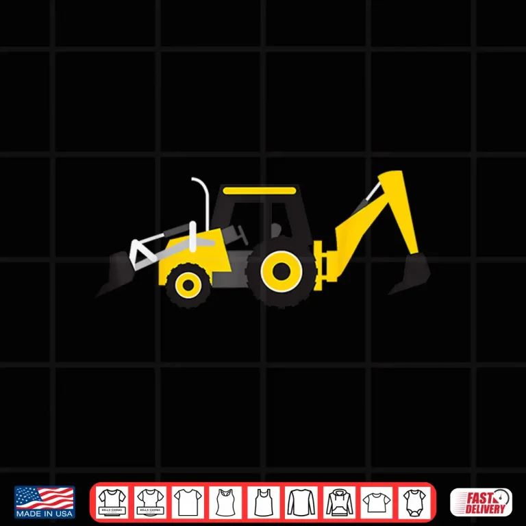 Design Little Worker Construction Yellow Backhoe Tractor Shirt