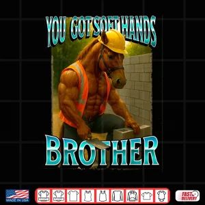 Design Soft Hand Brother Horse Meme Construction Worker Shirt