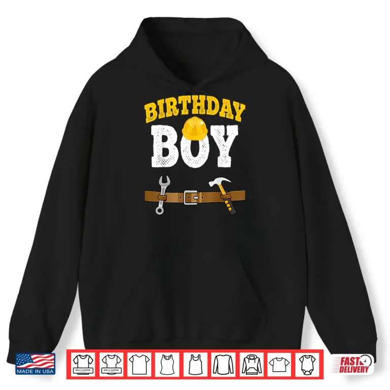 Hoodie Birthday Construction Costume Builder Worker Construction Shirt