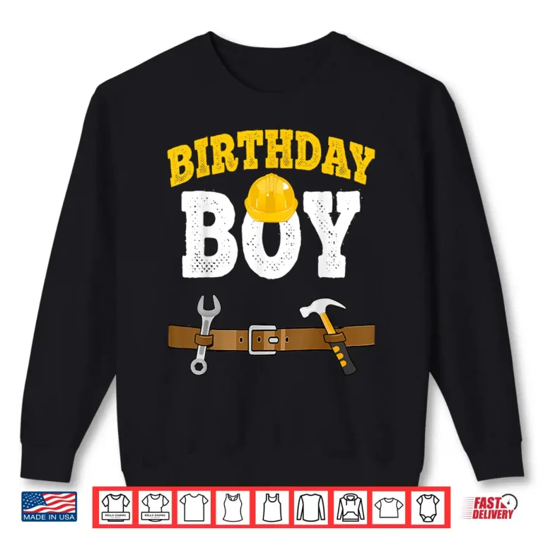 Sweatshirt Birthday Construction Costume Builder Worker Construction Shirt