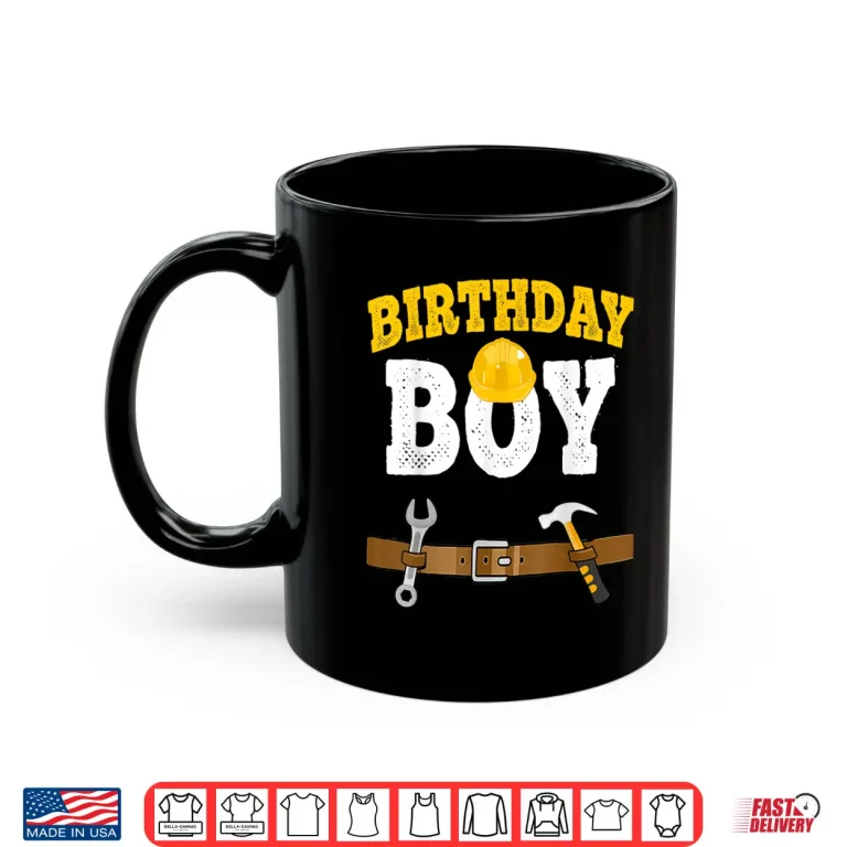Mug Birthday Construction Costume Builder Worker Construction Shirt