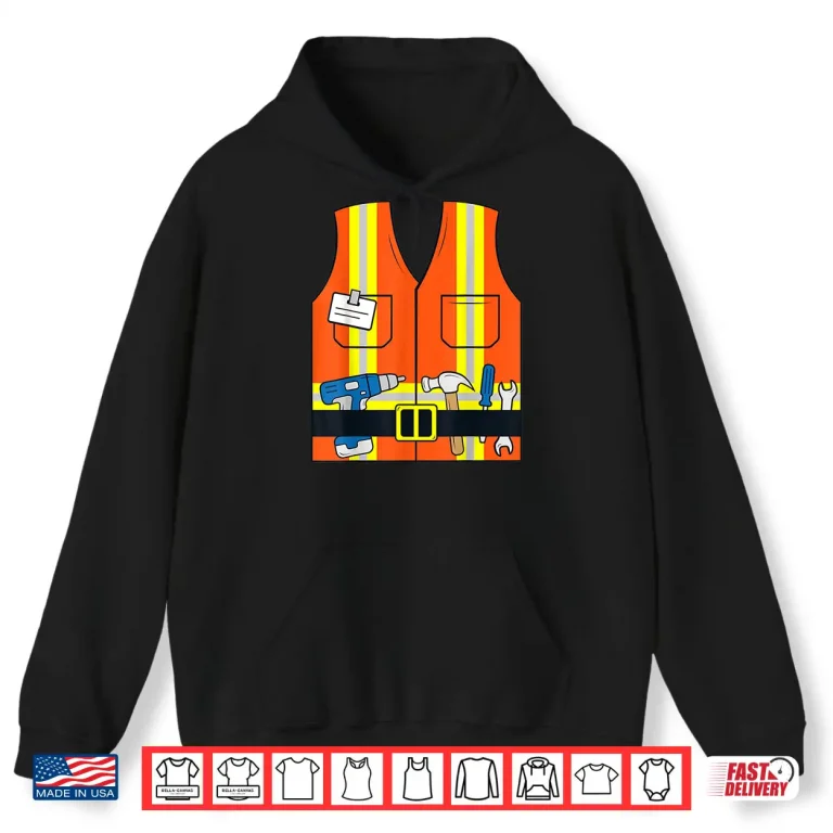 Hoodie Construction Worker Costume Vest Construction Shirt