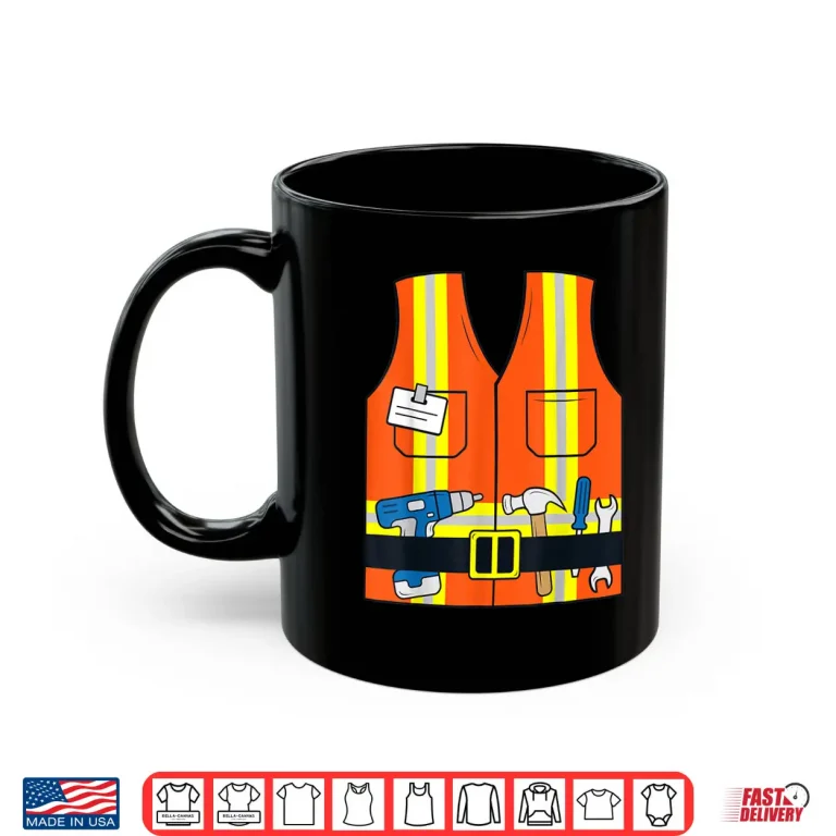 Mug Construction Worker Costume Vest Construction Shirt