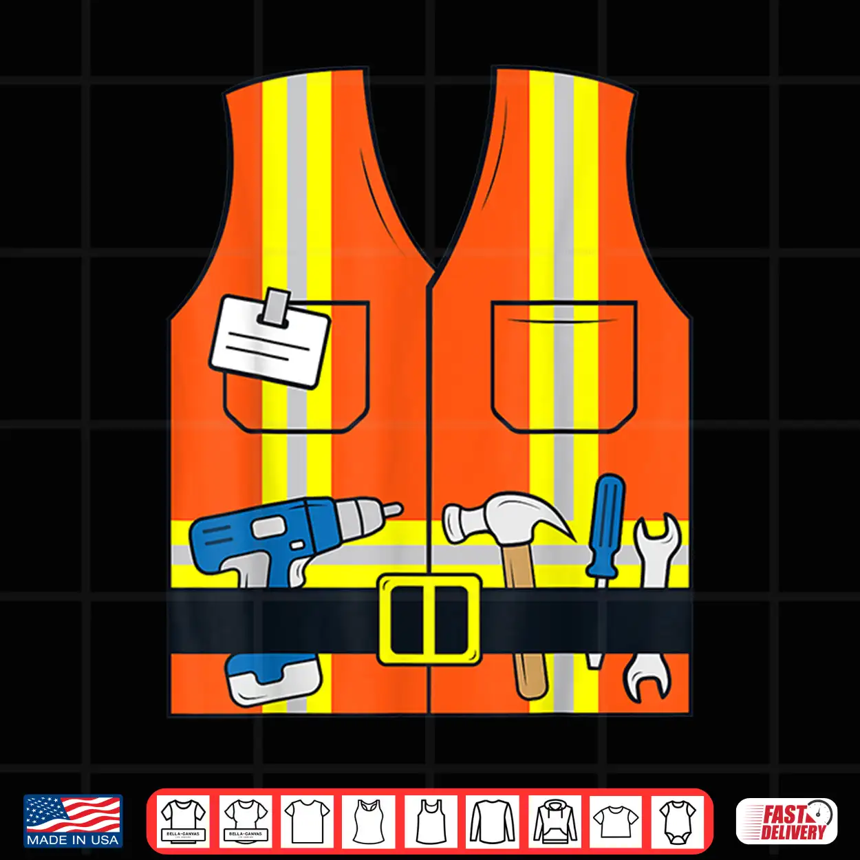 Construction Worker Costume Vest Construction Shirt Construction Worker Costume Vest Construction Shirt