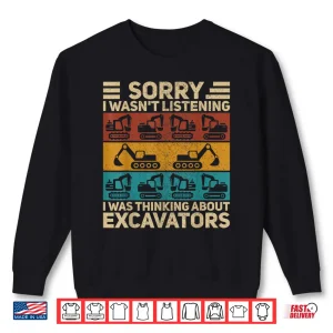 Sweatshirt Outfit Retro Construction Worker Excavator Shirt