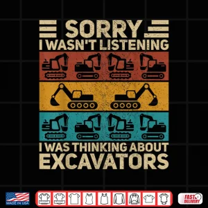 Design Outfit Retro Construction Worker Excavator Shirt