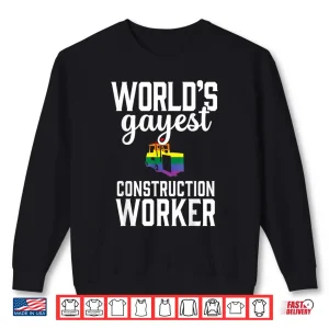Sweatshirt Contractor Pride Rainbow Construction Worker Shirt