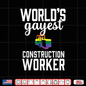 Design Contractor Pride Rainbow Construction Worker Shirt