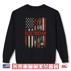 Sweatshirt Electrician Funny Humor Tools Patriotism Shirt