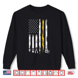 Sweatshirt Electrician US Flag Tools for Electricians Shirt