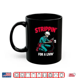 Mug Electrician Strippin for a Livin Retro Skeleton Vintage Shirt