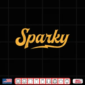 Design Sparky Electrician Funny Lineman Parent Retro Vintage Gift Shirt