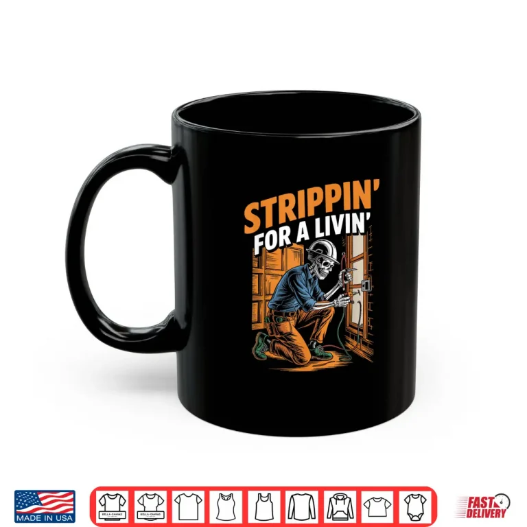 Mug Trippin for a Livin Funny Skeleton Electrician Lover Shirt