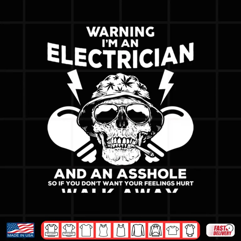 Design Electrician Hoodie Skull Graphic Tee Electrician Apparel