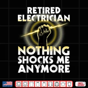 Design Funny Electrician Retirement Art Wireman Retired Shirt