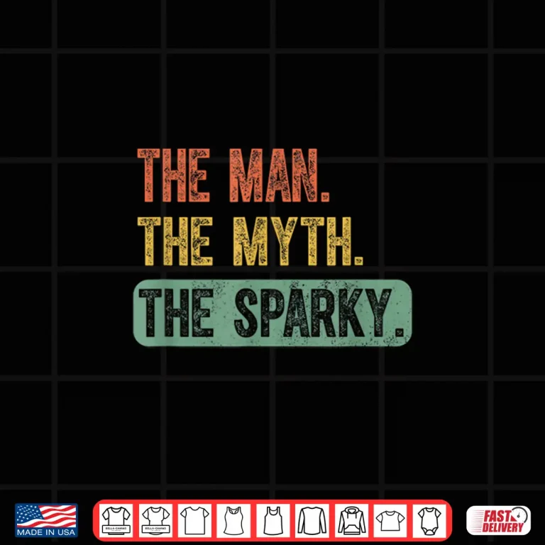 Design Funny Vintage Electrician The Man The Myth The Sparky Shirt