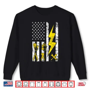 Sweatshirt Tools USA Flag Electrician Patriotic Lineman 4th July Shirt