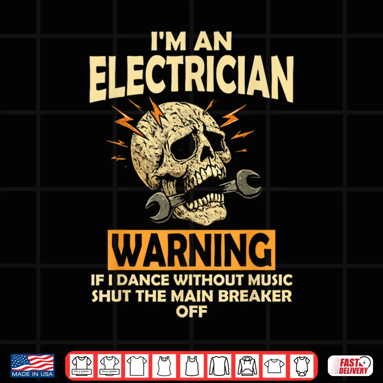 Warning Im An Electrician Skull High Voltage For Electrician Shirt Warning Im An Electrician Skull High Voltage For Electrician Shirt