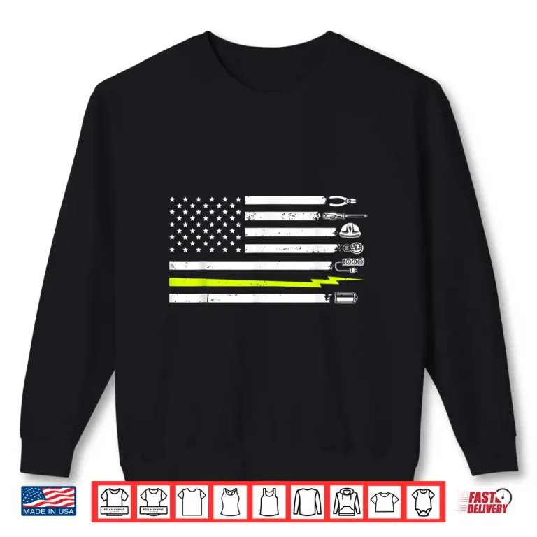 Sweatshirt American Flag Electrician Tools for Electrician Shirt