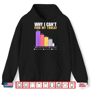 Hoodie Funny Builder Handyman Gift Why I Cant Find My Tools Shirt