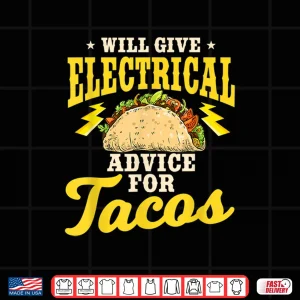 Design Electrician Taco Cinco de Mayo Mexican Electrical Repairman Shirt