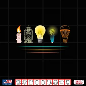 Design Evolution of Light Lighting Electricity Funny Electrician Shirt