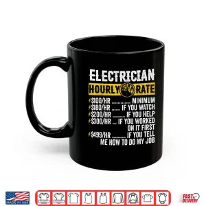 Mug Funny Vintage Electrician Apparel Hourly Rate Shirt