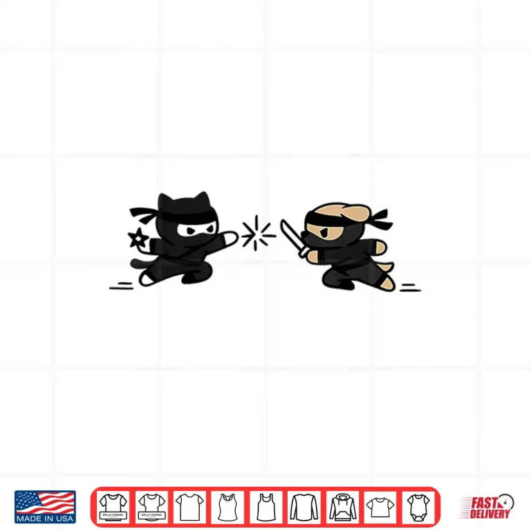 Design Cute Ninja Cat Vs Dog Kawaii Ninja Pets Shirt