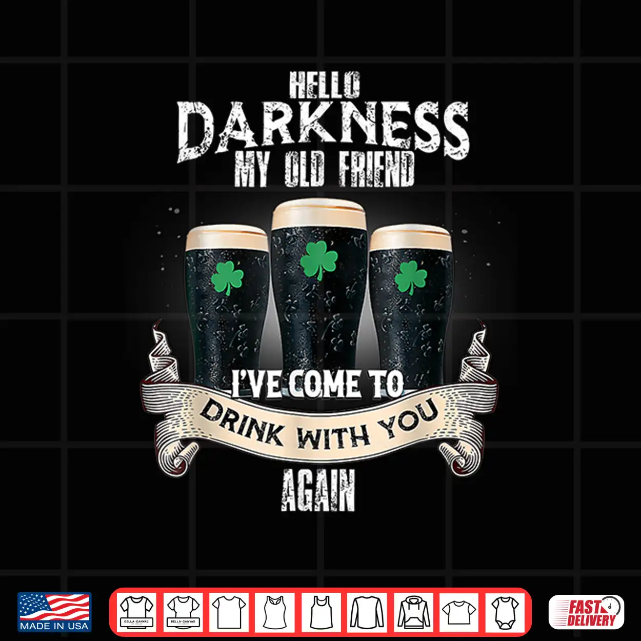 Hello Darkness My Old Friend Shamrock St Patricks Day Shirt Hello Darkness My Old Friend Shamrock St Patricks Day Shirt