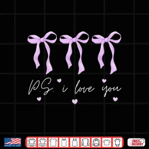 Design PS I Love You Day ValentineS Day Purple Heart Valentine Shirt