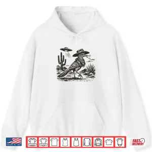 Hoodie Smoking Roadrunner UFO Desert Sarcastic Nature Humor Shirt