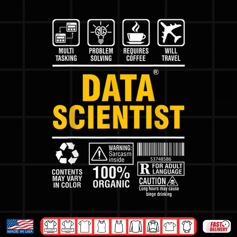 Design Data Scientist Multitasking Coffee Lover Big Data Science Shirt