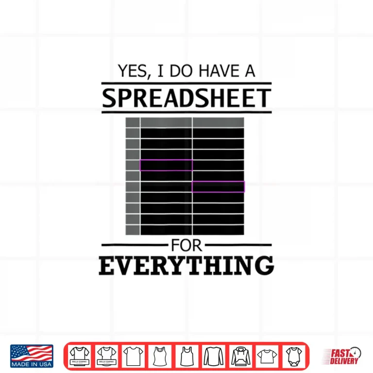 Design Hobby Statistician Data Analyst Spreadsheet Shirt