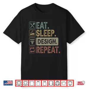 Black-T-Shirt-Eat Sleep Design Repeat Graphic Designer Architecture Shirt