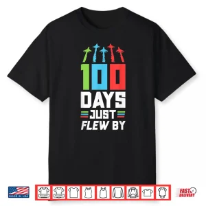 Boys 100Th Day Of School Shirt 100 Days Plane Kids Pilot Shirt