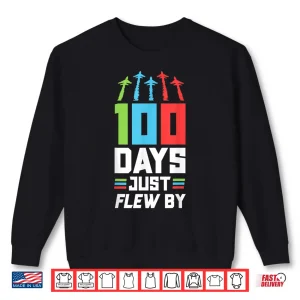 Sweatshirt Boys 100Th Day Of School Shirt 100 Days Plane Kids Pilot Shirt