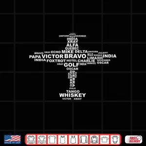 Design Full Phonetic Alphabet Shirt Cute Plane Letters Tee Gift