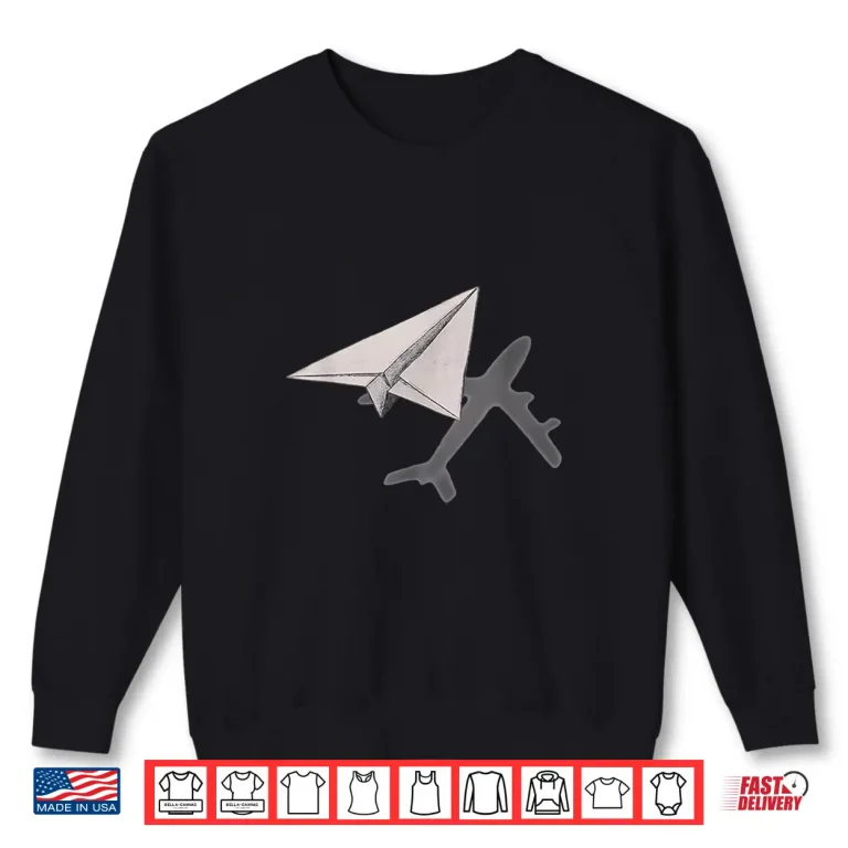 Sweatshirt Funny Pilot Paper Airplane Tshirt For Co Pilots Boys Party Shirt