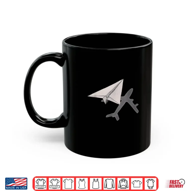 Mug Funny Pilot Paper Airplane Tshirt For Co Pilots Boys Party Shirt