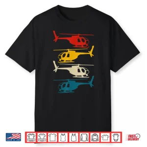 Helicopter Pilot Aviation Retro Vintage Shirt