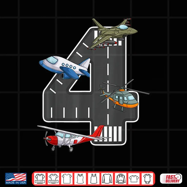 Design Little Pilot 4Th Birthday Party 4 Four Year Old Airplane Shirt