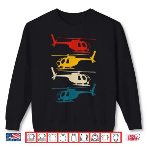 Sweatshirt Helicopter Pilot Aviation Retro Vintage Shirt