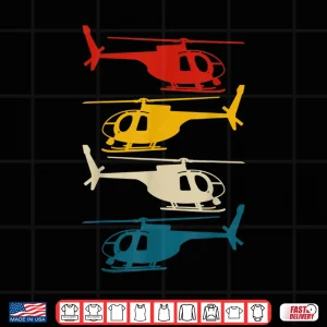 Design Helicopter Pilot Aviation Retro Vintage Shirt