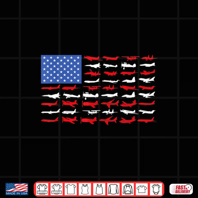 Design Pilot Airplane American Flag Plane Aviation Shirt