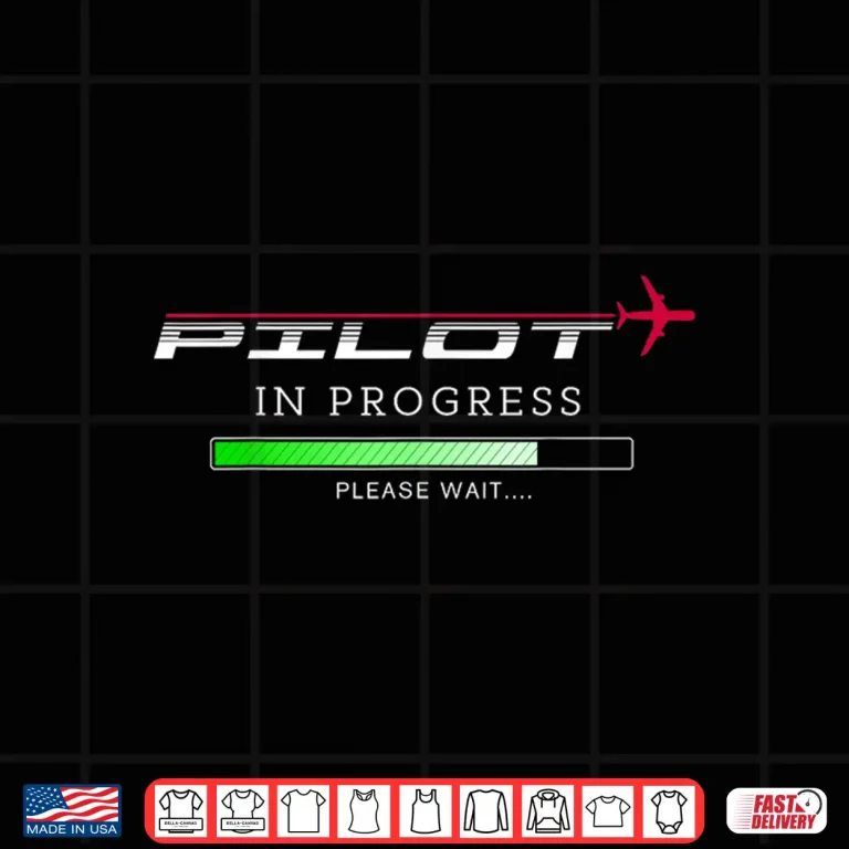 Design Pilot In Progress Funny Future Pilot Aviation Airplane Gift Shirt