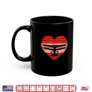 Mug Retro Airplane Heart Valentine Pilot Womens Mens Kids Shirt