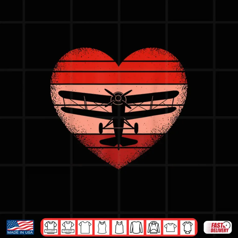 Retro Airplane Heart Valentine Pilot Womens Mens Kids Shirt 4 Design Retro Airplane Heart Valentine Pilot Womens Mens Kids Shirt